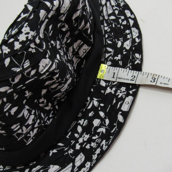 Chic. Women’s Black/White Bucket Sun Hat/Cap One Size 50 Poly/ 50 Cotton - Picture 7 of 7